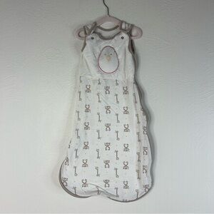 Nested Bean Zen Sack Premier Sleep Sack White Giraffe Print Zip Size S Small